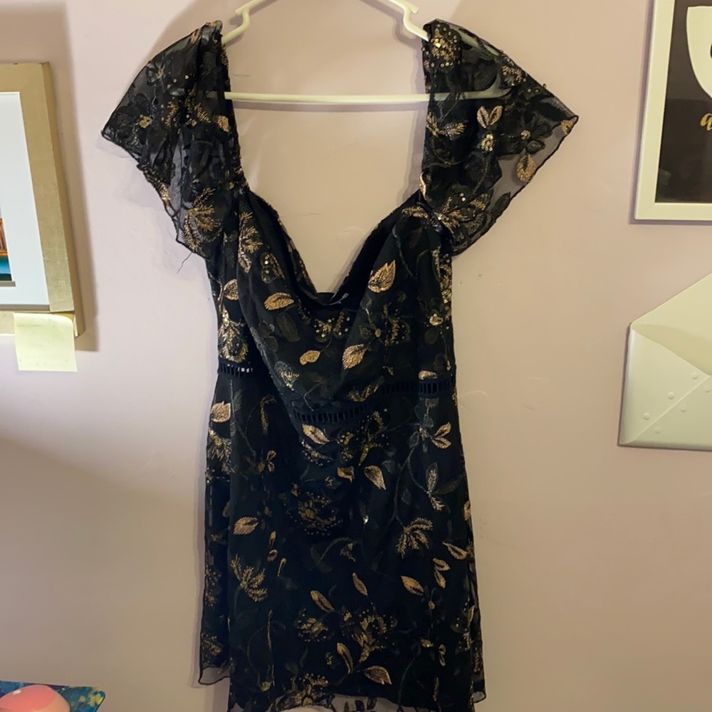 🏷 **TOBI** black & rose gold sequin dress